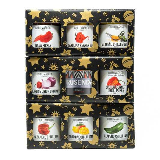 The Festive Stack - 9 Jars of Chilli - Chilli Mash Co. - Ships Free - One Stop Chilli Shop