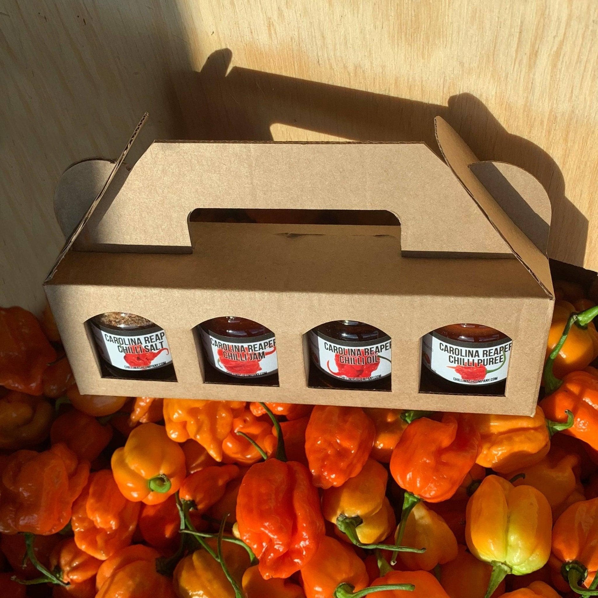 Carolina Reaper Chilli Extreme Gift Pack | 4x 41ml | Chilli Mash Company - One Stop Chilli Shop